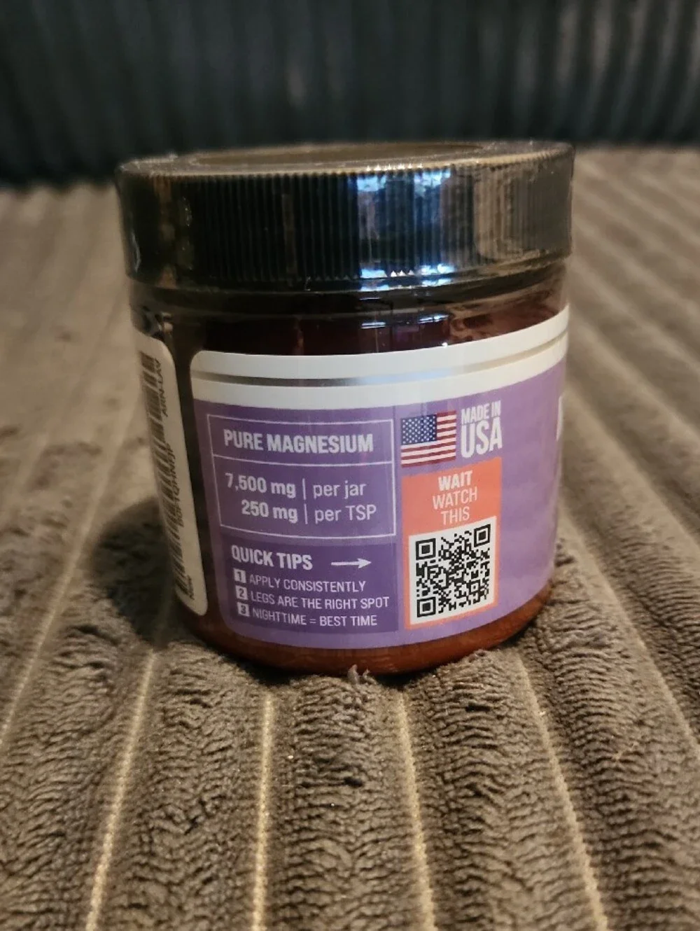 Magnumsolace Magnesium Lotion Jar with Lavender Purple Label